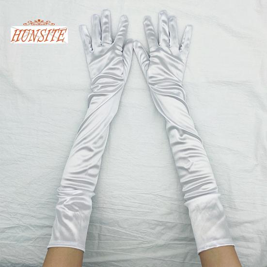 1 пара длинных перчаток, однотонные, супер мягкие, эластичные, устойчивые к выцветанию, женские перчатки для свадебной вечеринки, женские варежки, товары для вечеринок