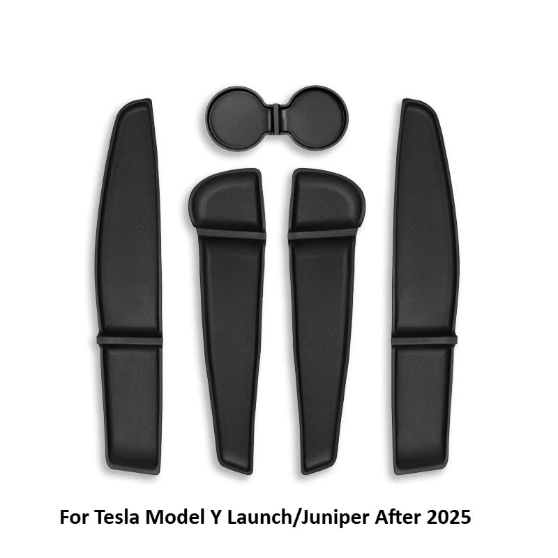 Side Door Storage Pad for Tesla Model Y Juniper 2025 Car Accessories ABS Central Control Water Cup Holder Pad Organizer Tray