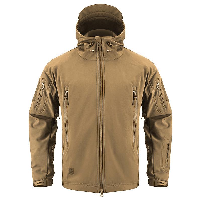 Men's Waterproof Tactical Camouflage Softshell Jacket Tactical Jacket Combat Hoody Coat Winter Fleece Jacket