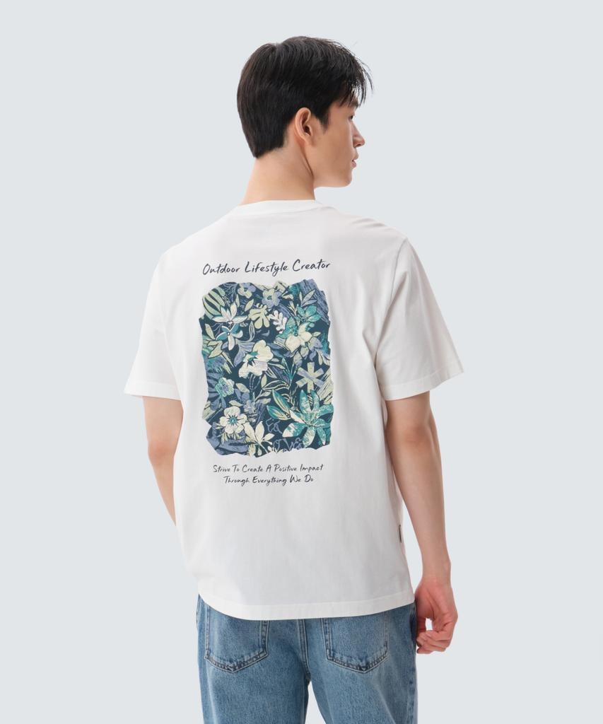 SNOWPEAK APPAREL Хлопковая тропическая футболка с коротким рукавом (S25Mufts62) Белый с оттенком