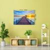 1pc Bridge Sunset Ocean Tapestry Wall Hanging Room Decoration Bedroom Decoration Living Room Background Natural Style Background Cloth Hanging Tapestr