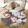 1pc Anime Cartoon Design Round Carpet  Office Chair Mat, NonSlip Rug for Home Decor, Living Room
