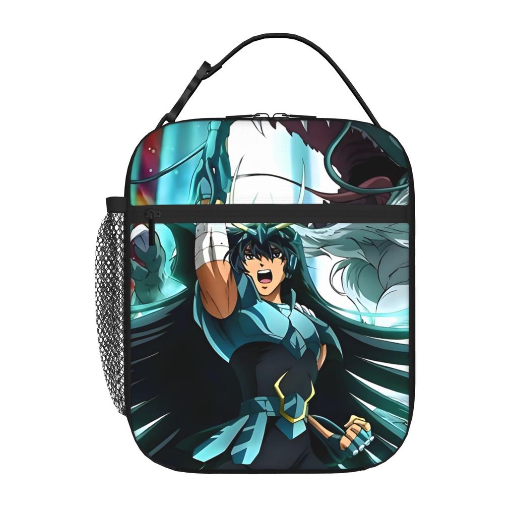 1 Piece Portable Lunch Container Block Zipper Closure Durable Pocket Saint Seiya For Lunch Lunch Box Bag