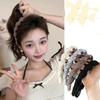 4pcs New Sweet Fabric Teethed Non-slip Hairband for Women Hair Hold Ornament Headband Hair Hoop Hair Band
