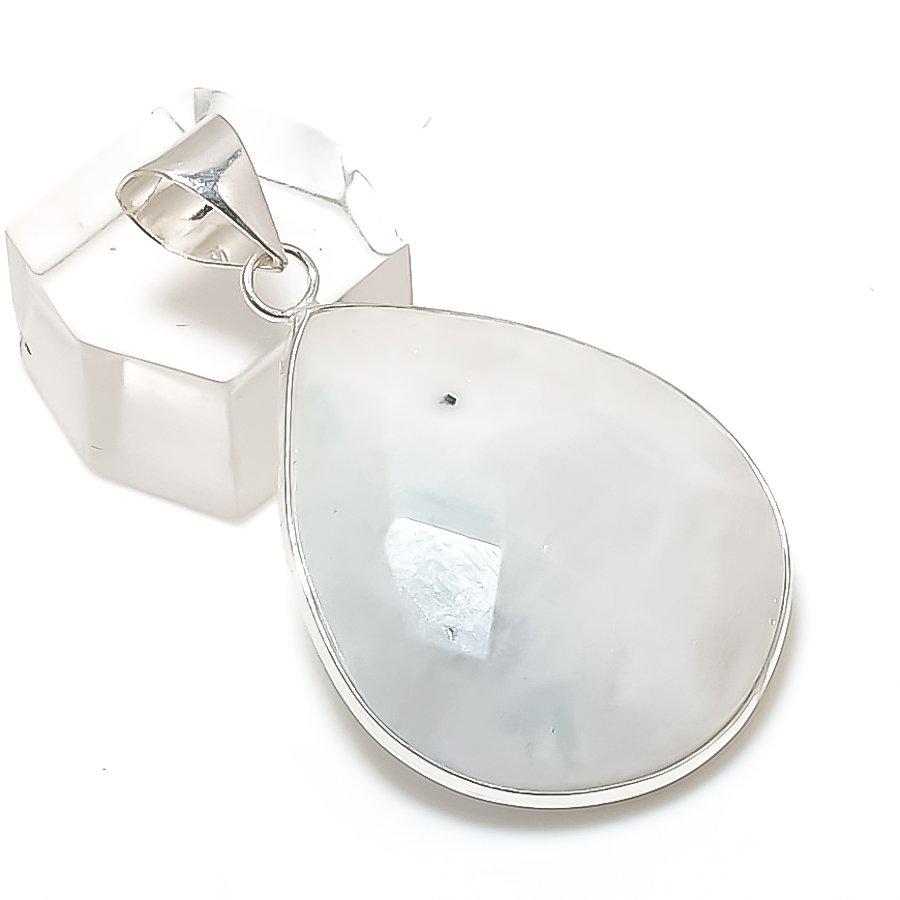 Подвеска из серебра 925 пробы с натуральным лунным камнем 1,81 дюйма R8c54