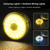 LED Camping Light USB Rechargeable Outdoor Tent Colorful + Warm Ambiance String Light Tape Measure