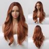 HAIRCUBE Белый Платиновый Смешанный Коричневый Синтетические Парики Длинные Волнистые Парики Из Натуральных Волос для Женщин Средняя Часть Ежедневные Термостойкие Парики