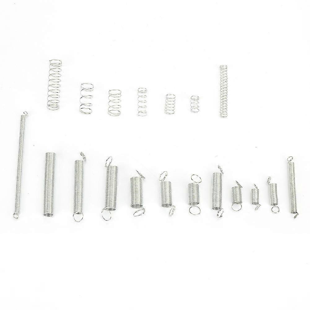 Set of 200 Metal Springs Kit - Extension and Compression Spring Assortment with Box - 20 Sizes