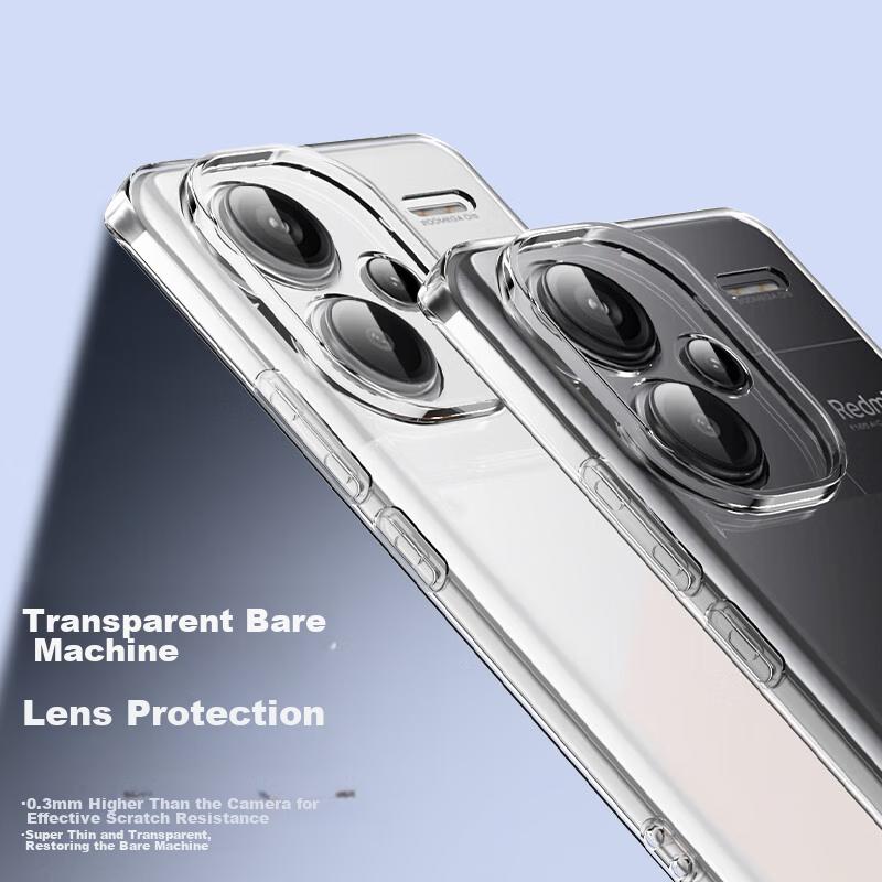 Redmi Note 13 Pro+ Phone Case, Transparent Full Coverage Ultra-Thin Shockproof Anti-Fingerprint Soft Case for Redmi Note 13 Pro+, Simple Design
