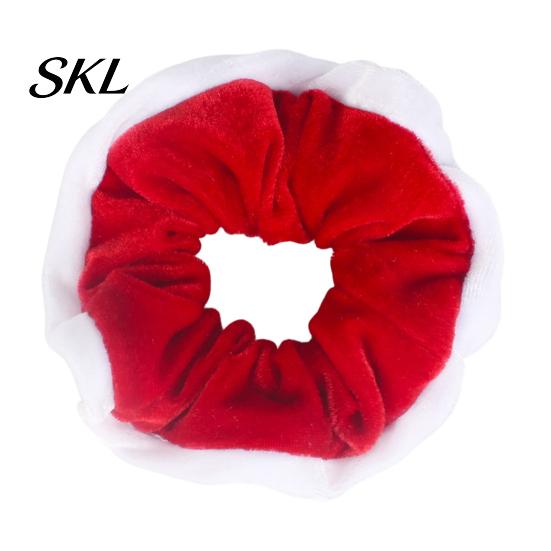 Matte Velvet Hair Scrunchies for Bun Christmas Scrunchies, Soft Elastic Ties Women Girls, Lightweight Red And Green Accessories Contrast Color