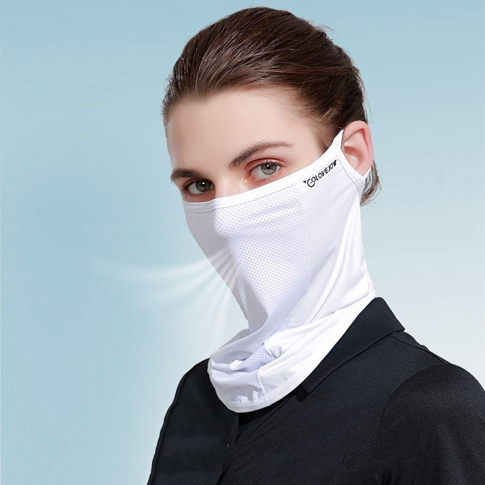 Golf Solid Color Fishing Outdoor Sunscreen Face Scarf Ice Silk Mask Neck Wrap Cover Face Cover