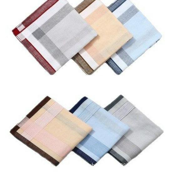 Набор из 12 мужских цветных handkerchiefs из 100% хлопка 40x40 см - Классические нагрудные платки