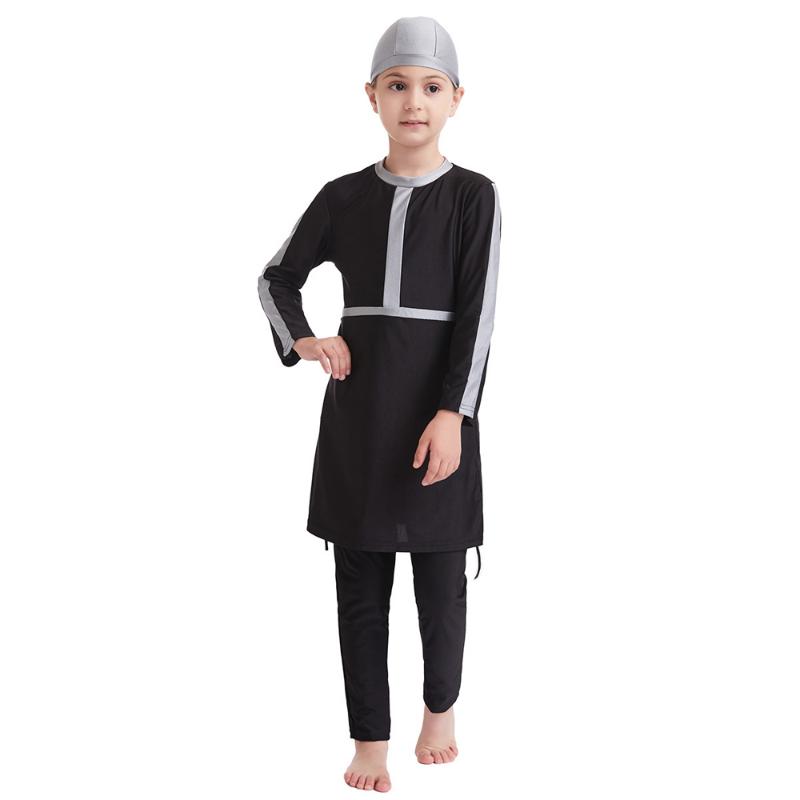 Swimming Wear for Girls Muslim Islamic Three Pieces Swimsuit Kids' Burkinis Swimwear for Children Swimming Set 3-12 Years