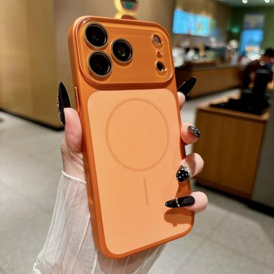 Модный жидкий силикон Для Magsafe Магнитный чехол для телефона Для iPhone 18 Pro Max 17 16 15 Большое окно Защитное стекло для объектива