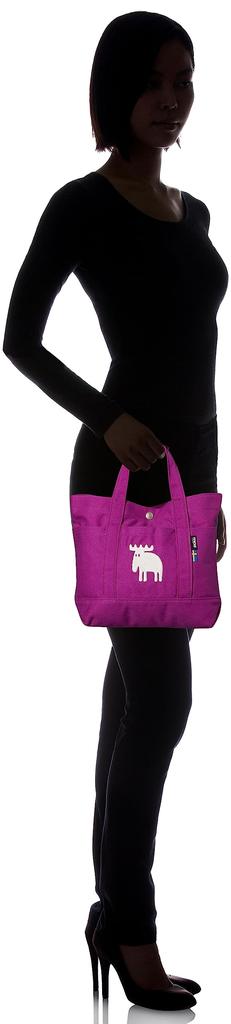 Холщовая сумка-тоут Moz, Мини, M, S (приблизительно. 31 x 23 см), Вышитый, с карманом и пуговицей, Фиолетовый и розовый, ZZHC-04 (Баклажан)