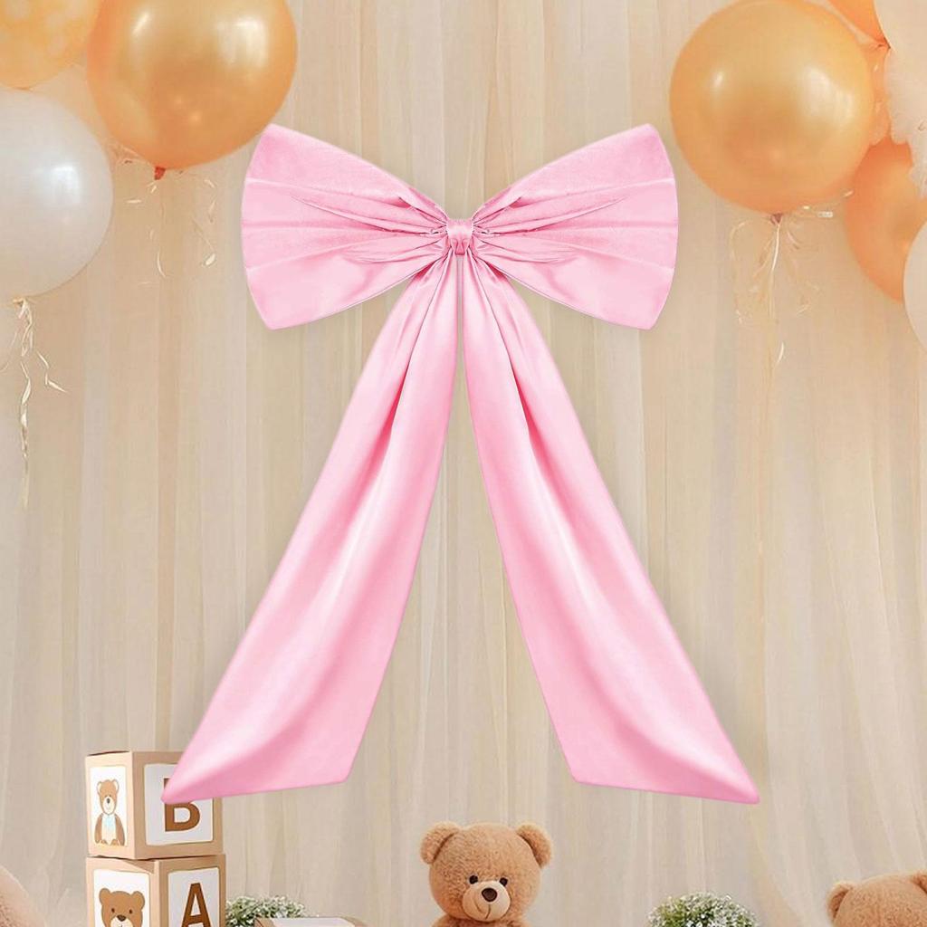 Large Ribbon Tie Bow Hanging Giant Room Decor Polyester Wall Accent for Christmas Holiday