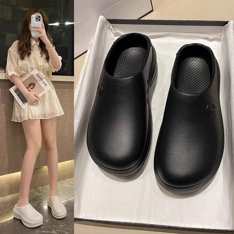 Тапочки Baotou, женские классные тапочки EVA, женские повседневные спортивные сандалии на толстой подошве, женская обувь M ü Ller, Sponge Cake One Line Drag для женщин