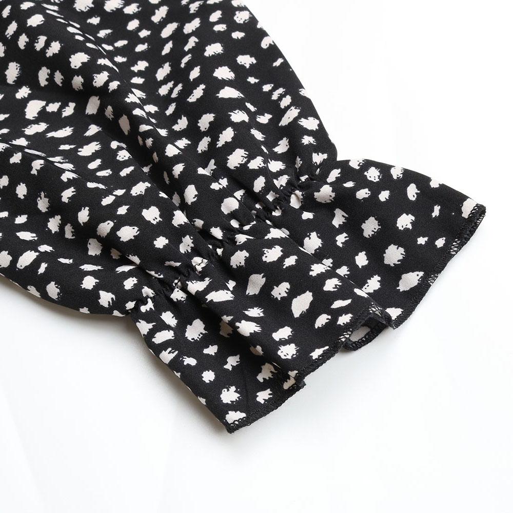 Летнее платье с принтом, женское трапециевидное повседневное хлопковое платье с рукавами-бабочками и длинными рукавами с отложным воротником до середины икры