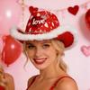 Warmer Cowgirls Top Hat Felt Valentine's Day Party Hat Festival Red Heart Cowboy Cap  Masquerade