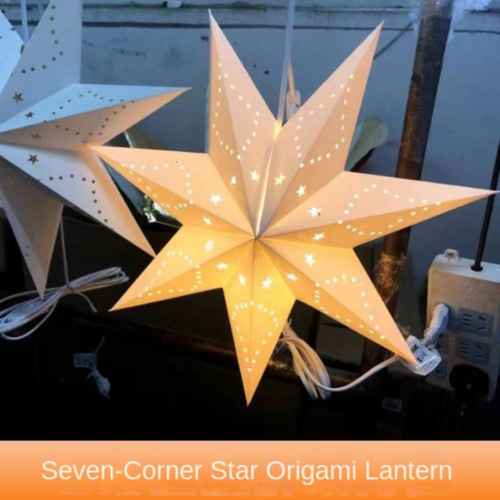 Eid Mubarak Star Lampshade 35/45cm Islam Muslim Light New Hollow Seven Point Star Home Decorations