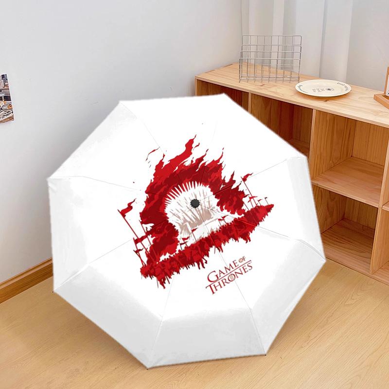 1 шт. Автоматический складной зонт - Мультяшный узор, Портативная и складная конструкция с 24 спицами, Рождественские и новогодние подарки