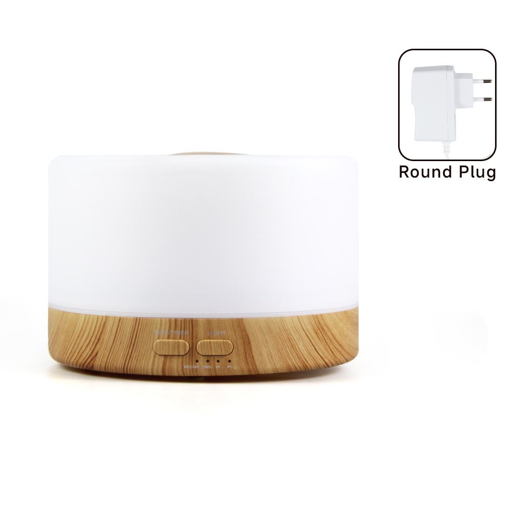 Wood Grain Essential Oil Diffuser Remote Control Ultrasonic Air Humidifier Scent Diffuser, with Timer, Auto-Off, 7 Color Lights