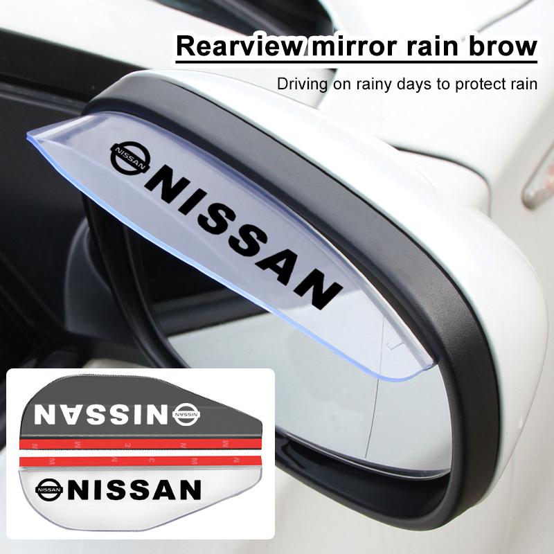 2 шт. Автомобильные боковые зеркала заднего вида Дождевая накладка Солнцезащитный козырек Защита бровей Для Nissan Nismo Tiida Sylphy Teana X Trail T30 T32 Almera Qashqai J10 J11