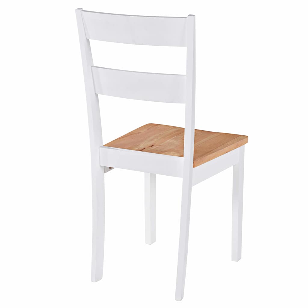 Dining Chairs 2 pcs White Solid Rubberwood