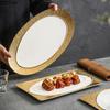 Phnom Penh Main Dish Plate Creative Ceramic Steak Plate Restaurant Dinner Barbecue Salad Plate Nordic Household Kitchen Utensils