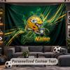 Wall Hanging Tapestry Custom NameGreen Bay Packers Pattern Personalized Printed Fabric Wall Decor