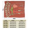 Strawberry Elephant Funny Italian Brainrot Gaming Meme Blankets Quality Super Soft  Bedding Throws Winter Picnic Couch Bed
