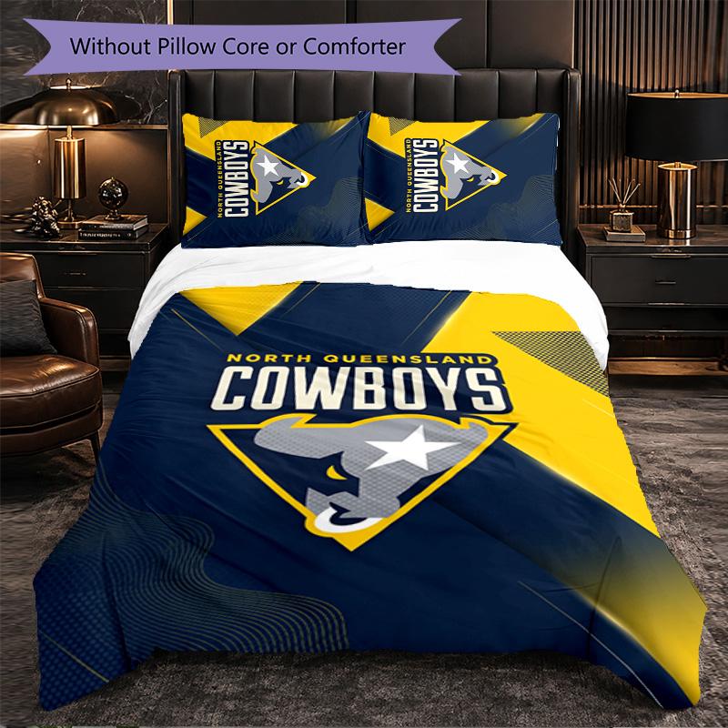 North Queensland Cowboys Pattern Microfiber 3Pcs Bedding Set Decor Duvet Cover Set For Bedroom Home Use