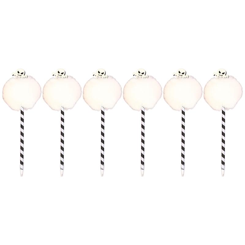 6 шт. Хэллоуин Ручка Тыква Шариковая ручка Ручка для плавного письма 0,7 мм Масляная ручка Помпоны Шариковая ручка Школьные Офисные принадлежности