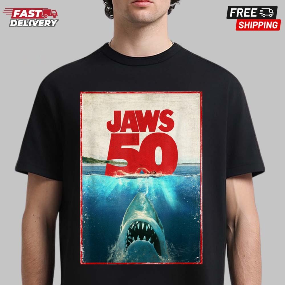 Jaws 50 Jaws 2025 Celebration Classic T-Shirt 50th Anniversary Shirt Unisex T-Shirt