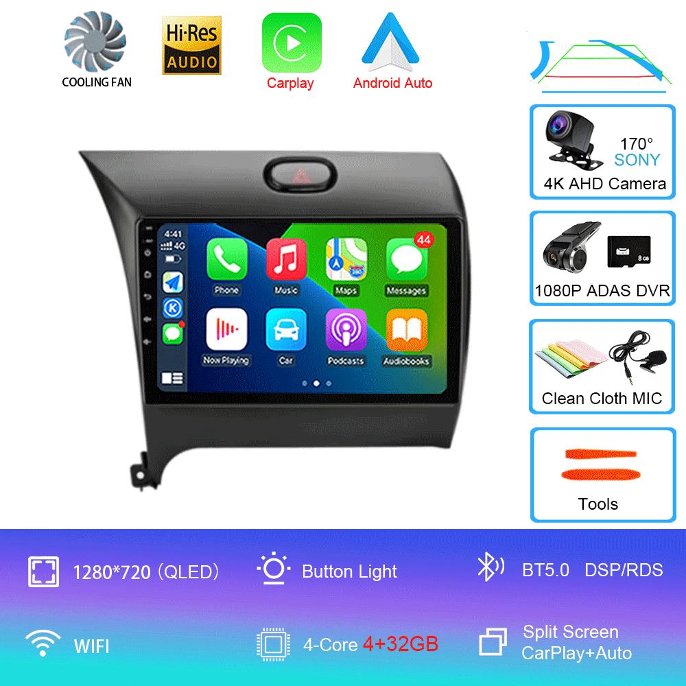 Автомобильное радио Android 14 Carplay Auto для Kia K3 Cerato Forte 2013-2017 RHD Навигация GPS Мультимедиа Видео Плеер 2din DVD Головное Устройство