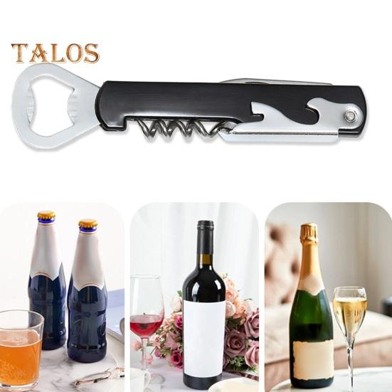 Открывалка для бутылок 3 в 1, дизайн, прочный штопор для вина, открывалка для пива из нержавеющей стали с резаком для домашней кухни