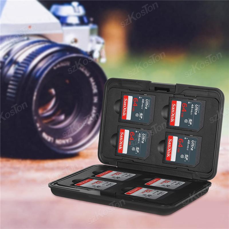 Водонепроницаемый чехол для SD-карты, держатель для карты Micro SD, мягкий пенопластовый внутренний ящик для хранения со шнурком, 12 слотов