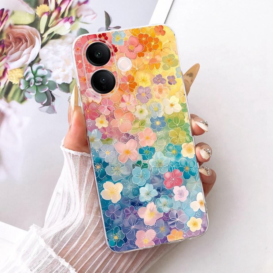 For Vivo V60 Lite 4G 5G Cute Flower Butterfly Cat Painted Case For Vivo V60 V60lite V2530 V2511 Soft Silicone TPU Phone Cases