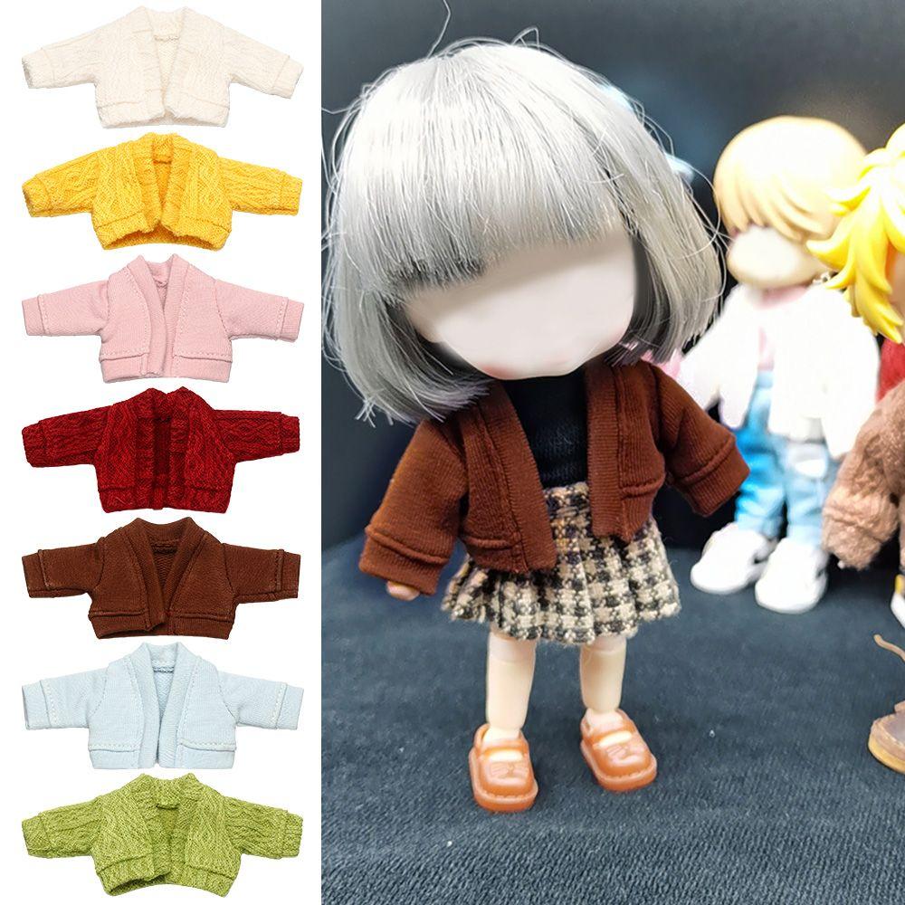 Doll Accessories Mini Knitted Sweater Tops Casual Dress Dressing Clothes 1/12 Doll Cardigans