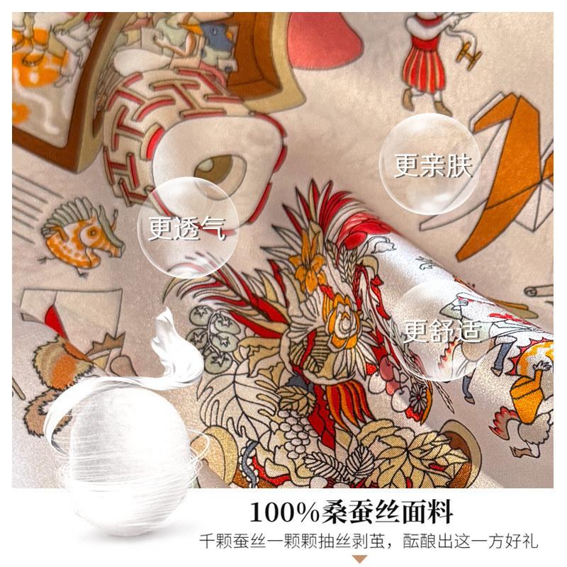 1116 new white mulberry silk silk scarf, female spring and autumn give mother girlfriend small square birthday gift shawl