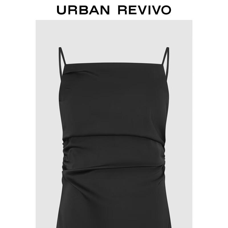 UR Women's Pleated Asymmetrical Strap Dress