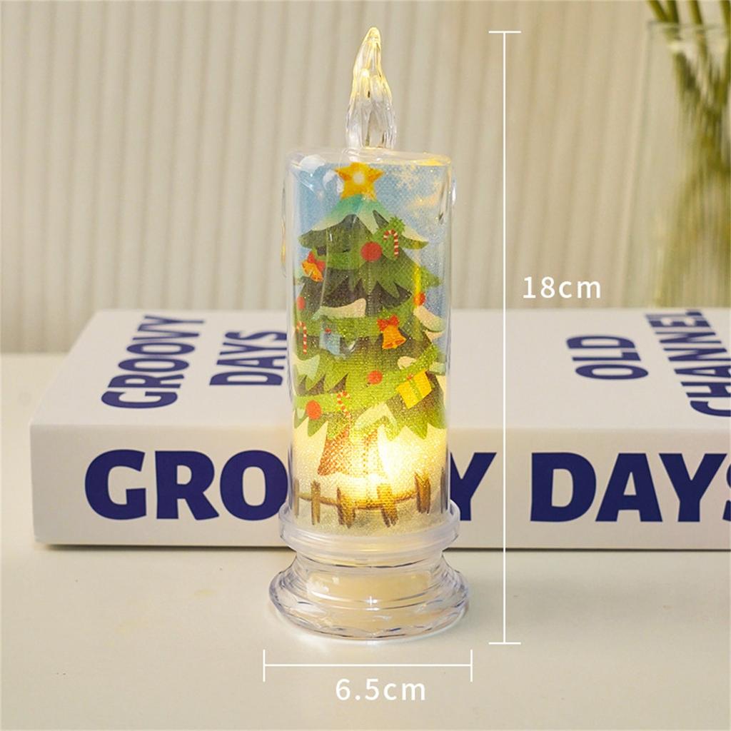 Рождественская свеча светодиодная электронная свеча атмосферное украшение со встроенным печатным свечным светильником праздничное украшение