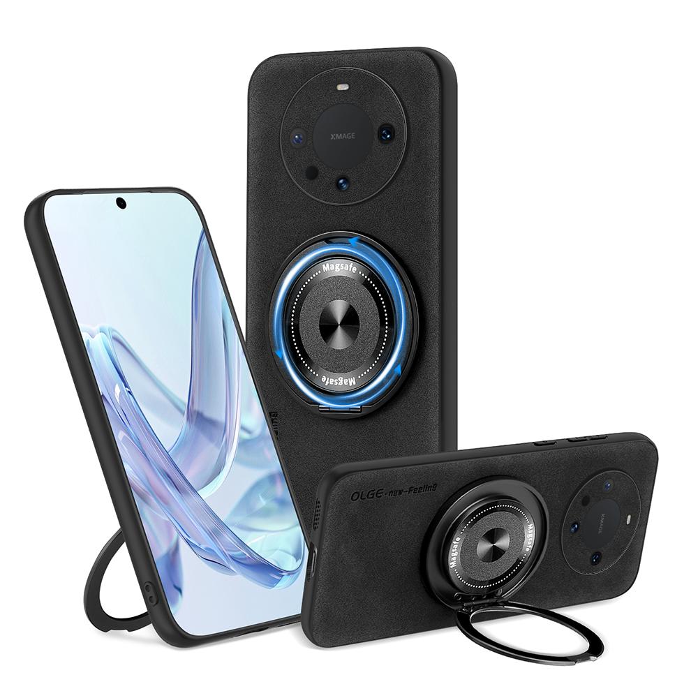 Для Huawei Mate 60 60 Pro 60 ProPlus Чехол для телефона из овчины с тонким отверстием, поворотный кронштейн, магнитный, с мягкими краями, противоударный, против отпечатков пальцев