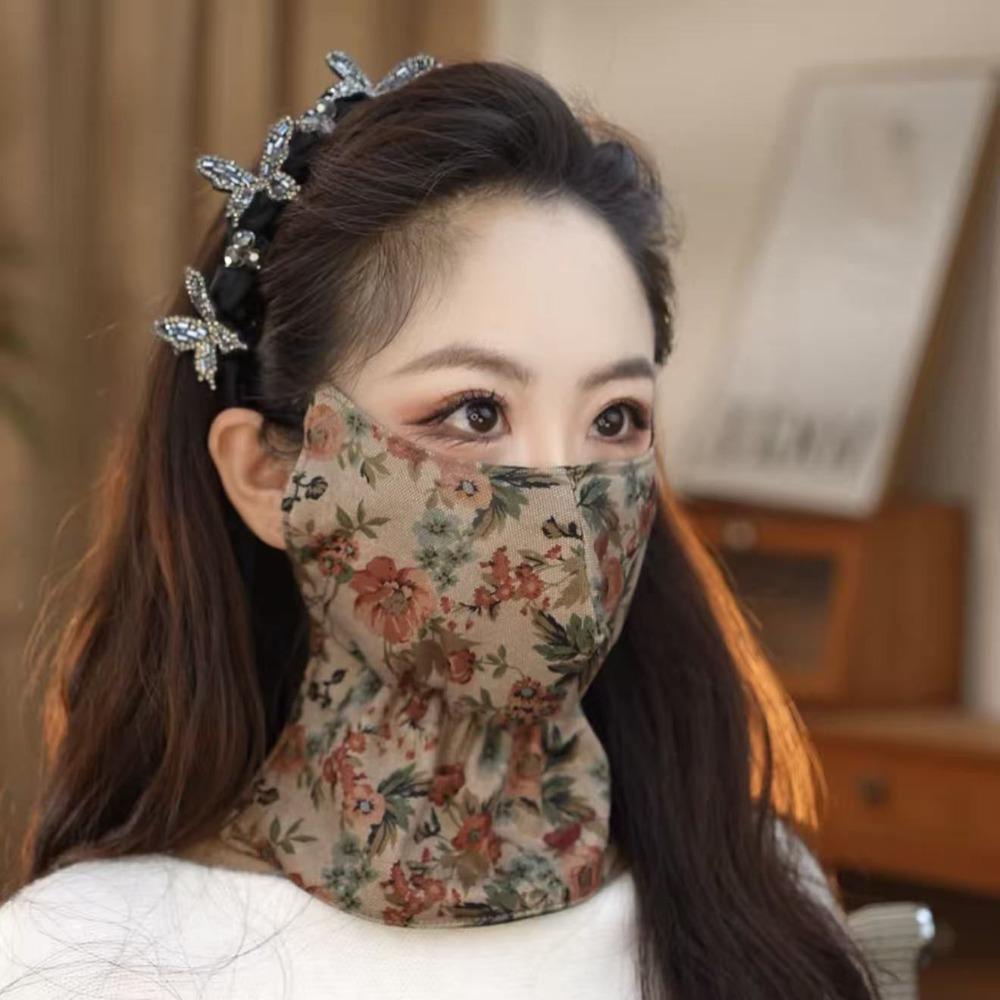 Thickened Warm Face Mask Flower Cycling Cold-Proof Scarf New Winter Neck Warmer Women