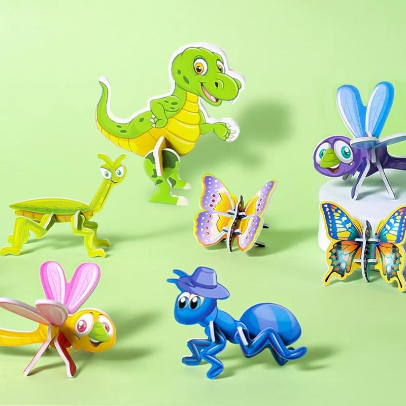 3D пазл для детей, игрушки 25 шт., обучающий 3D мультяшный пазл, 3D пазл, мультяшное искусство, поделки, подарки для мальчиков и девочек