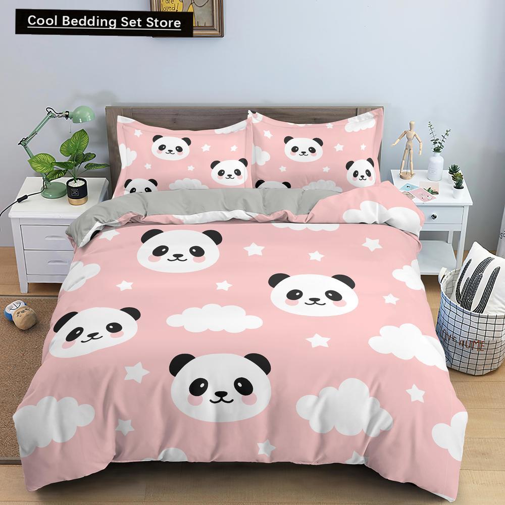 Комплект постельного белья с рисунком панды в 3D, милые напечатанные животные, пододеяльники, комплекты односпальных постельного белья размера «queen-size», одежда для взрослых и детей, подарки