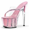 15 см туфли на высоком каблуке розового цвета с блестками, тапочки со стразами, прозрачный цвет, модная женская обувь YKC