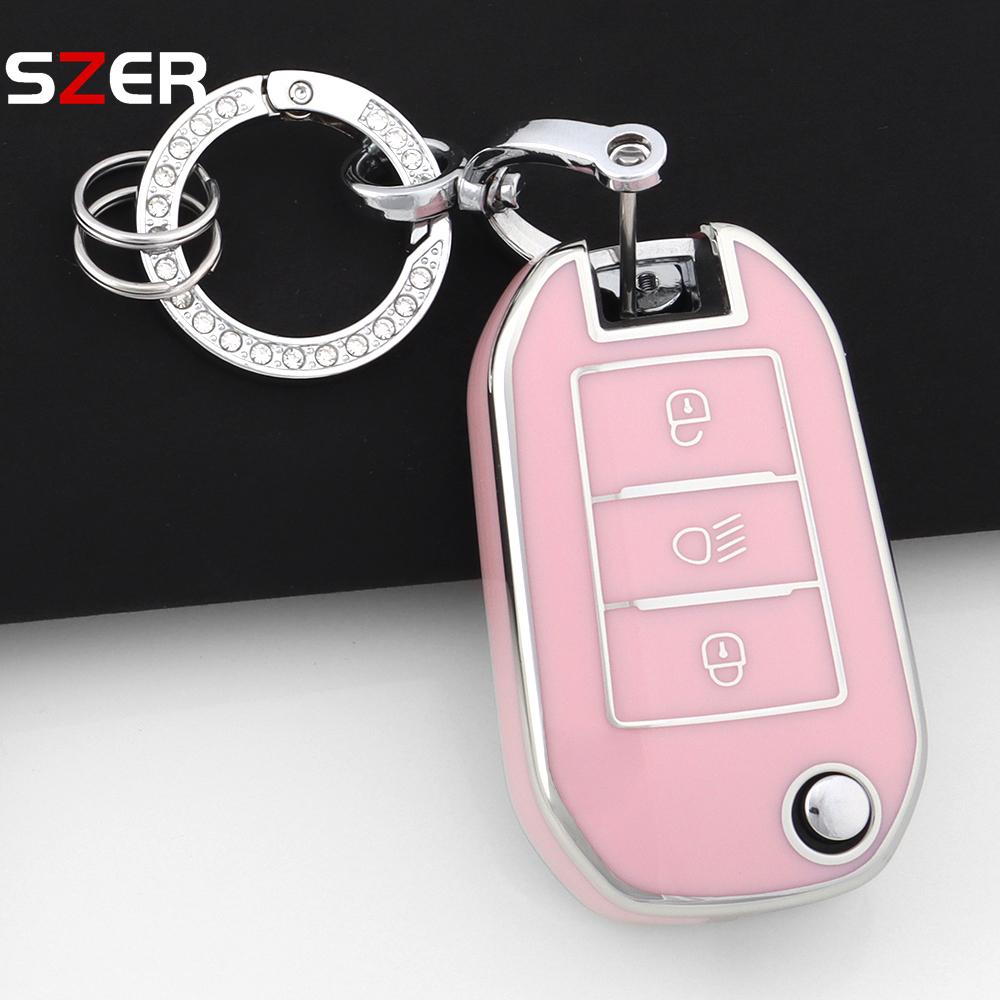 Новый ТПУ Чехол для Автомобильного Ключа Для Peugeot 208 308 408 508 2008 3008 4008 5008 Для Citroen C3 C4 Cactus C6 C8 Защитный Брелок