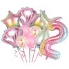 Mermaid Birthday Party Decorations Tableware Set Paper Cups Plates Tablecloth Backdrop Birthday Theme Event Supplies For Kids