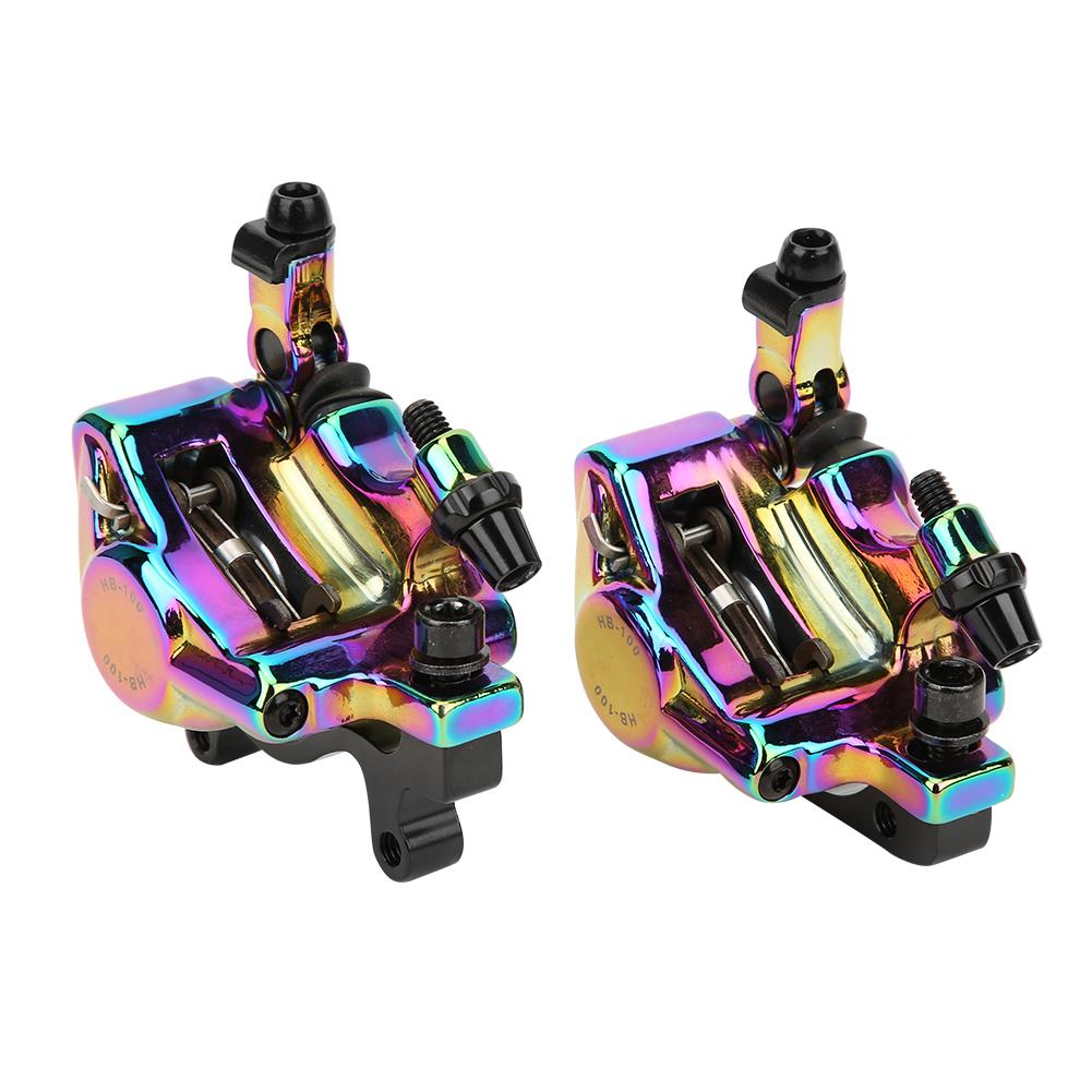 HB100 Bike Aluminium Alloy Hydraulic Disc Brake Set Front Rear for Mountain Road Bicyclecolorful